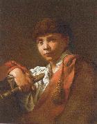 Maggiotto, Domenico Boy with Flute oil on canvas